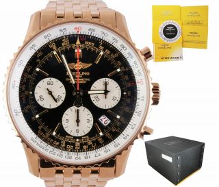 Breitling Navitimer Limited Edition 43mm 18k Rose Gold Rb0121 Chrono Watch