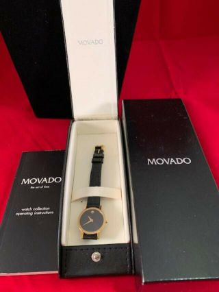 Movado Museum Ladies Swiss Quartz Watch W/black Band,  900570 (second)