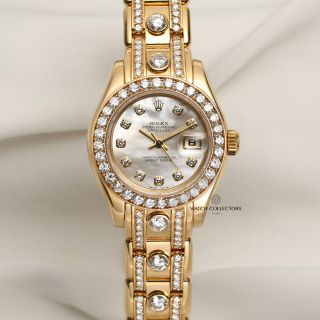 Rare Factory Rolex Lady Datejust Pearlmaster 69298 18k Yellow Gold Diamonds &.