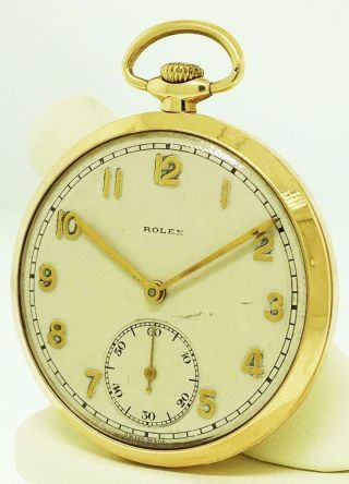 Stunning Vintage 9k Gold Rolex Pocket Watch 1940s Model 3069