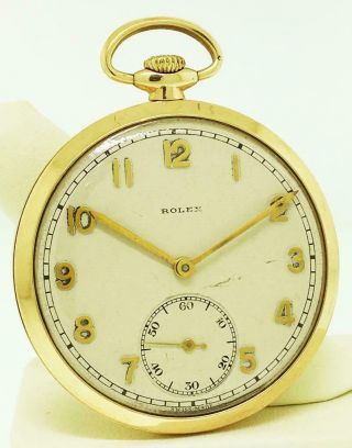 STUNNING Vintage 9K GOLD ROLEX Pocket WATCH 1940s Model 3069 2