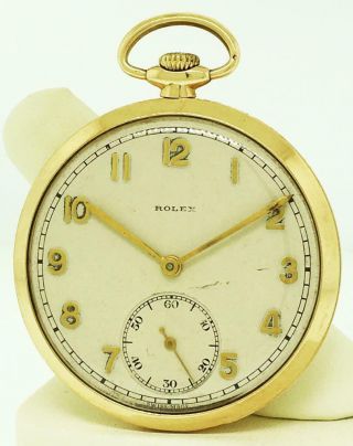 STUNNING Vintage 9K GOLD ROLEX Pocket WATCH 1940s Model 3069 3