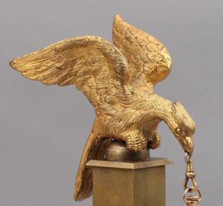 Antique Dore Gilt Bronze Eagle & Roman Bust,  Pocket Watch Holder & Thermometer 4