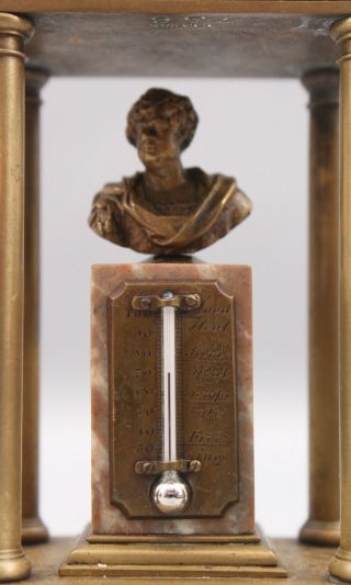 Antique Dore Gilt Bronze Eagle & Roman Bust,  Pocket Watch Holder & Thermometer 6