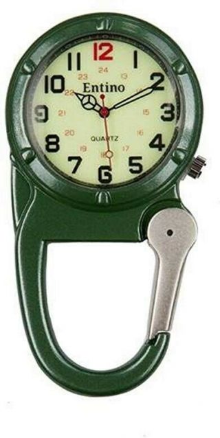 Clip On Carabiner Fob Watch Paramedic F127 Green