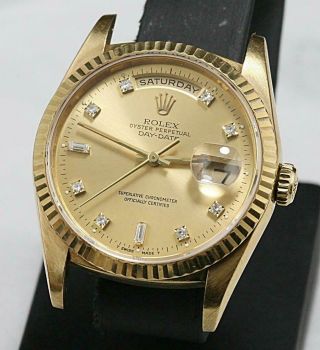 Swiss Made Rolex Presidental Day - Date 18238 18k Double Qs Factory Diamond Dial