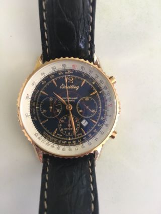 Breitling Navitimer Montbrillant Chronograph Automatic 18k Pink Gold 36mm.