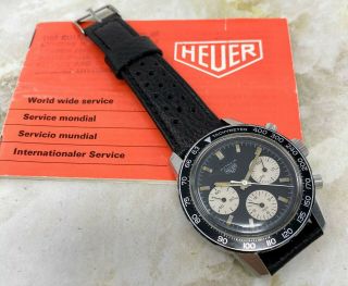 Vintage Heuer Autavia Chronograph Wristwatch Ref.  2446C Valjoux 72 ORIG PAPERS 4