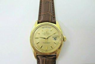 Rolex Oyster Perpetual Day - Date Vintage 18k Yellow Gold Ref 6611 All