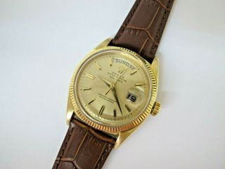 ROLEX OYSTER PERPETUAL DAY - DATE VINTAGE 18K YELLOW GOLD REF 6611 ALL 6