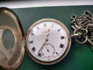 J.  W.  Benson 661240 Half Hunter Pocket Hallmarked Silver Watch 1937 George V1