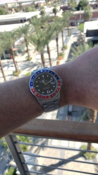 Rolex Pepsi GMT - Master II,  16710,  No Holes,  Box,  Papers,  Red,  Blue,  Black Dial 8