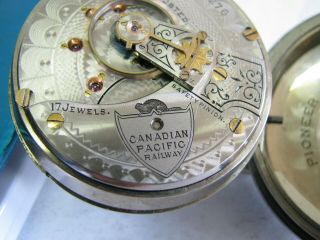 2 Star Rare Waltham C.  P.  R Beaver Pocket Watch 18s 1883 / 17j/ Coin Silver Case