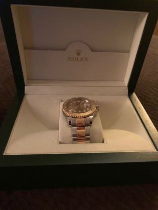 Rolex 40 MM Mens Yacht Master 18K Gold and Steel Watch Ref 16623 Box and Card 3