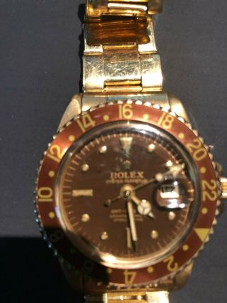 Rolex GMT - Master Yellow Gold Auto 40mm Mens Watch Jubilee Bracelet 16758 6
