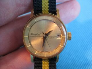 Vintage Gold Plated Rockford Watch Swiss Made Automatic 17 Jewels Incabloc