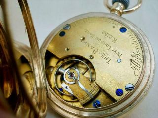 J W Benson Solid 9 Carat Gold Bank Model Half Hunter Gents Pocket Watch. 5