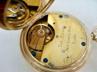 J W Benson Solid 9 Carat Gold Bank Model Half Hunter Gents Pocket Watch. 8