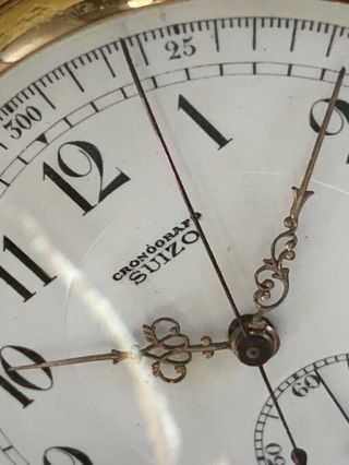 1900 ' s Cronografo Suizo Pocket Watch chronograph 1/4 hour repeater 18K gold 4
