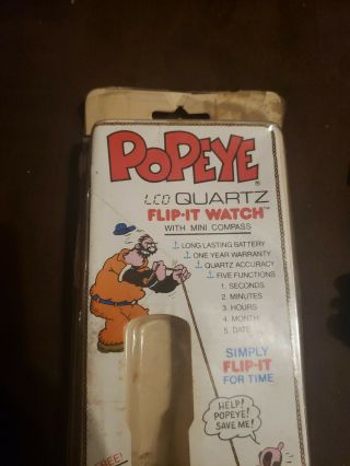Vintage Popeye 1986 Flip - It Watch LCD Quartz Olive Oyl Brutus Rare King 7