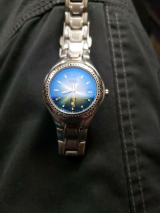 Women’s Fossil Blue Am - 3300 Blue Dial Stainless Steel Watch