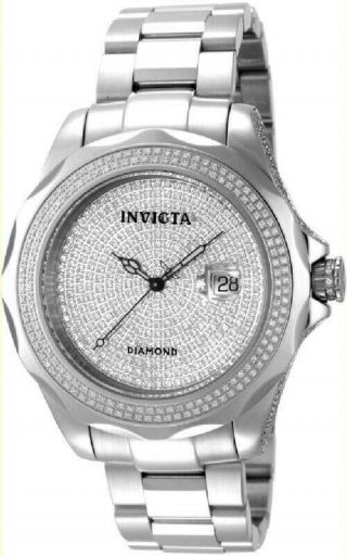 Invicta Diamond And Stainless Steel Case Silver Has Over 790 Cut Diamonds
