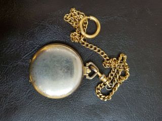 Mens Bulova Vintage Gold Pocket Watch English Spanish 3