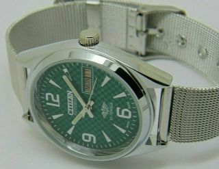 Citizen 8200 Automatic Men ' s Steel 21 Jewels Day Date Vintage Japan Wrist Watch 2