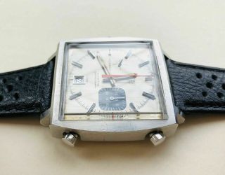 Rare Vintage Old 1972 Heuer Silver Phantom Steve McQueen MONACO 1533G Watch,  Box 7
