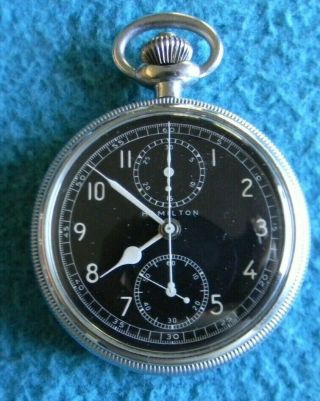 Hamilton Model 23,  19 Jewel Navigational Chronograph Pocket Watch