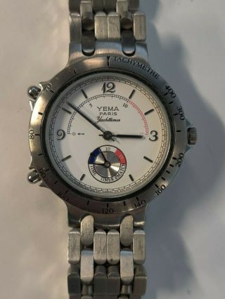 Rare Vintage Yema Yachttimer Quartz Chronograph Watch For Repair