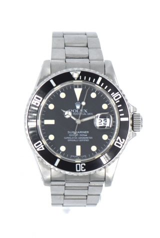 Rolex Submariner 16800 Black Matte Dial Black Bezel Wristwatch Stainless C1982