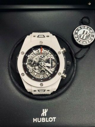Hublot Big Bang UNICO Ceramic Auto 42 mm White Watch 441.  HX.  1170.  RX (Pre - Owned) 4
