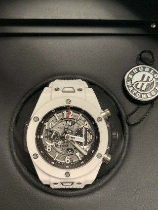 Hublot Big Bang UNICO Ceramic Auto 42 mm White Watch 441.  HX.  1170.  RX (Pre - Owned) 5