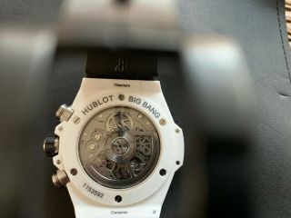 Hublot Big Bang UNICO Ceramic Auto 42 mm White Watch 441.  HX.  1170.  RX (Pre - Owned) 9