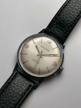 Vintage Excalibur 17 Jewel Watch - Swiss Made - Mens - Steel - Mechanical