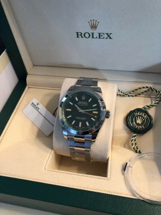 UNWORN 2019 Rolex Milgauss 116400gv Green Crystal Anniversary Box & Papers 2