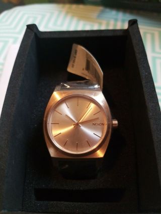 Nixon Time Teller In All Rose Gold/black A0451932 - 00 Nwt