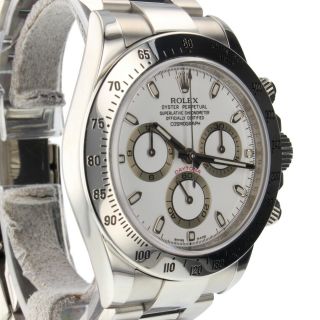 Rolex Cosmograph Daytona Steel White Watch 116520 V Series Box Papers 5