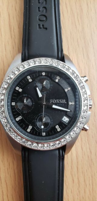 Fossil Womens Watch Black Es 2882 Stainless Steel 10 Atm Fossil Watch