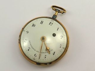 Antique Berthoud Et Compagnie 18k Gold Fusee Pocket Watch