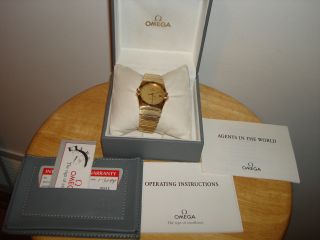 OMEGA CONSTELLATION 18 K SOLID Gold Watch Wristwatch Swiss With Box 2