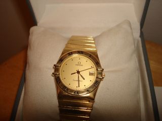 OMEGA CONSTELLATION 18 K SOLID Gold Watch Wristwatch Swiss With Box 7