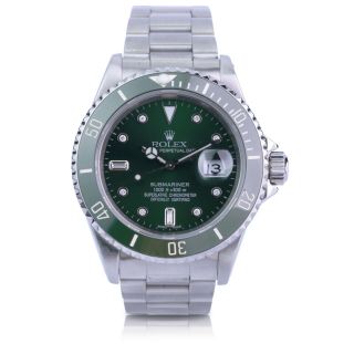 Rolex Submariner 16610 Stainless Steel Green Ceramic Insert And Dial Watch