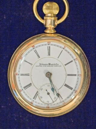 Illinois " Rail Road King  Special For Railway Service " 18s Pocket Watch 25y Gf