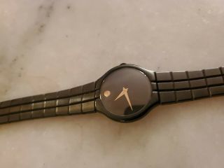 Ladies Black Stainless Steel Movado Museum Sapphire 84 - 41 - 820 Watch NA - MW12 2