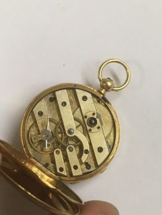 Antique Ladies 18k Solid Gold & Enamel Pocket Watch By Henry Moser & Cie,  GWO 12