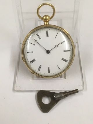 Antique Ladies 18k Solid Gold & Enamel Pocket Watch By Henry Moser & Cie,  GWO 2
