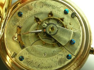 Antique 18s Aurora Mermod Jaccard & Co.  St.  Louis MO.  15 jewel pocket watch 1886 10