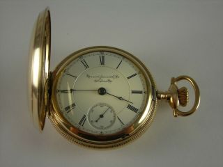 Antique 18s Aurora Mermod Jaccard & Co.  St.  Louis Mo.  15 Jewel Pocket Watch 1886